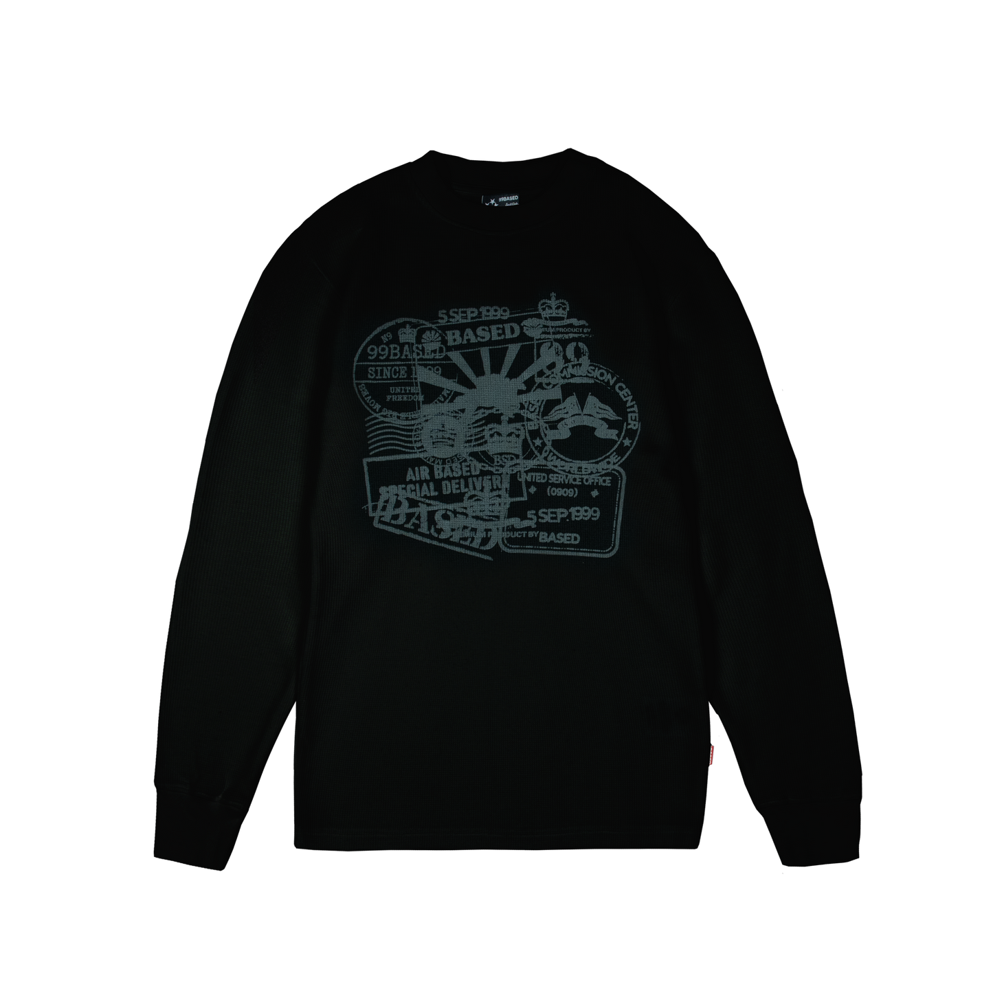 Stamps Slim Waffle Longsleeve [Black]