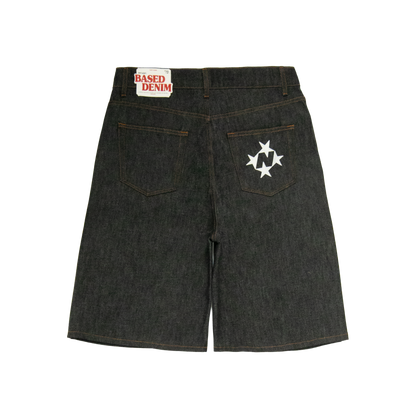 Shining Stars Denim Shorts [Raw Black]