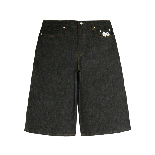 Shining Stars 3/4 Denim Shorts [Raw Black]