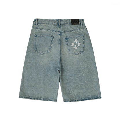 Shining Stars Denim Shorts [Old Light Blue]