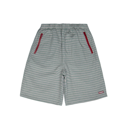 Plaid Reverse Track Shorts [Plaid Green/Grey]