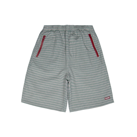 Plaid Reverse Track Shorts [Plaid Green/Grey]