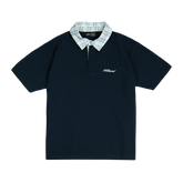 Poukwa Poloshirt [Navy/Plaid White]