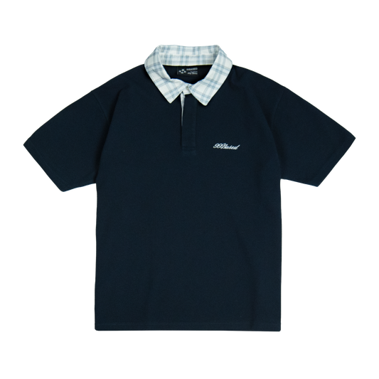 Poukwa Poloshirt [Navy/Plaid White]