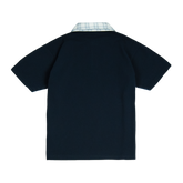 Poukwa Poloshirt [Navy/Plaid White]