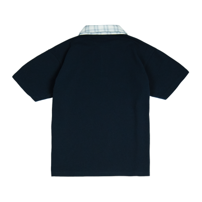 Poukwa Poloshirt [Navy/Plaid White]