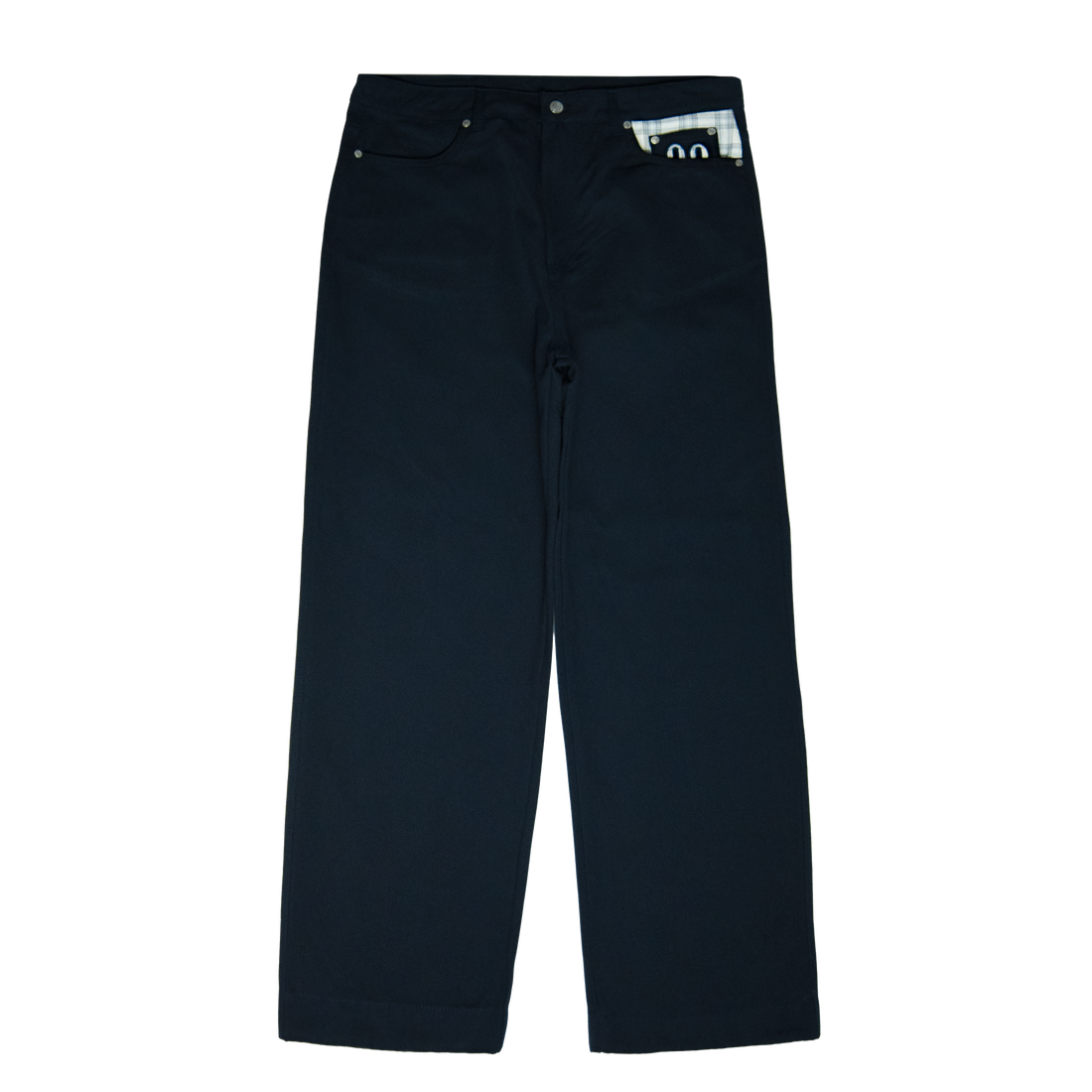 Double Pocket Pants [Navy/Plaid White]