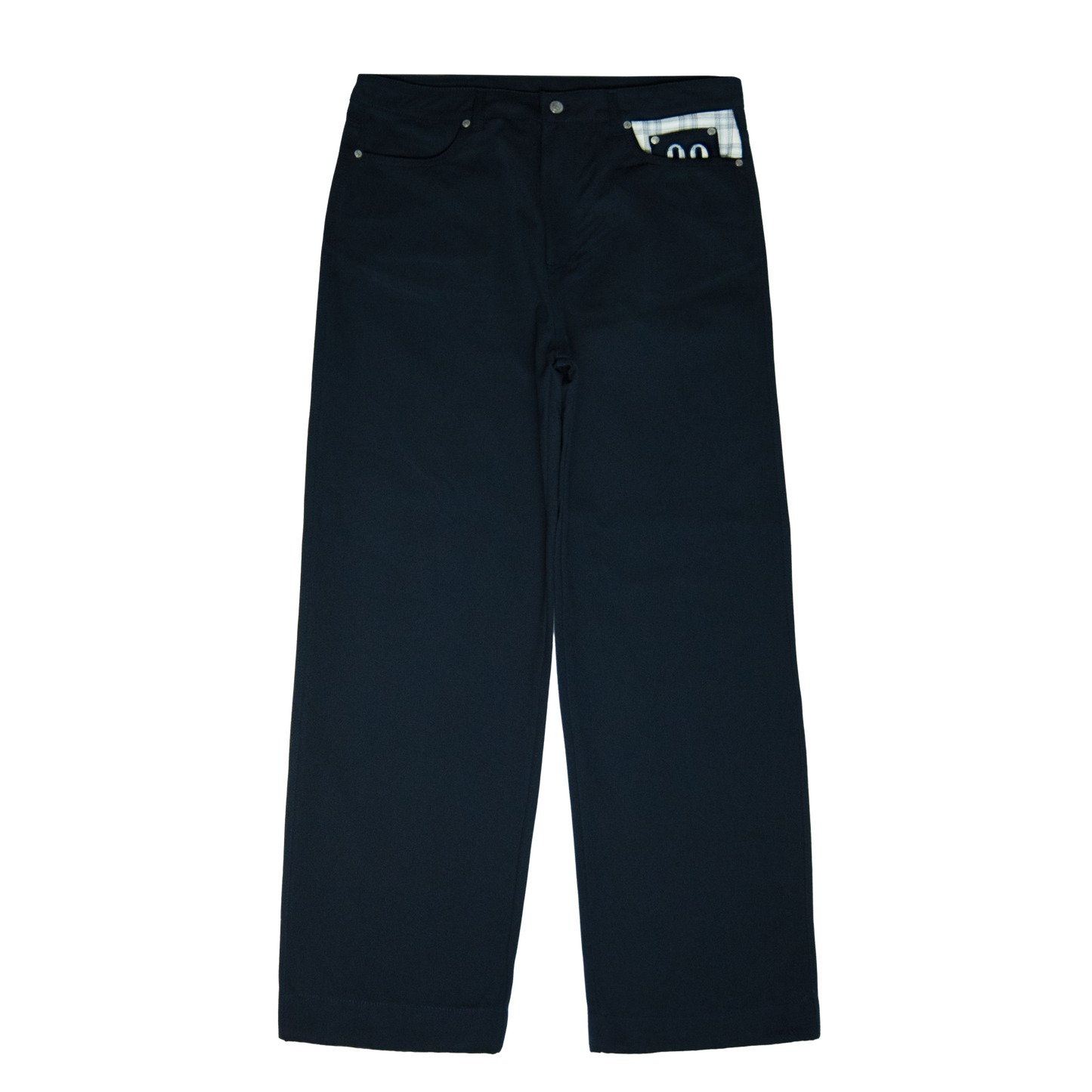 Double Pocket Pants [Navy/Plaid White]