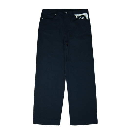Double Pocket Pants [Navy/Plaid White]