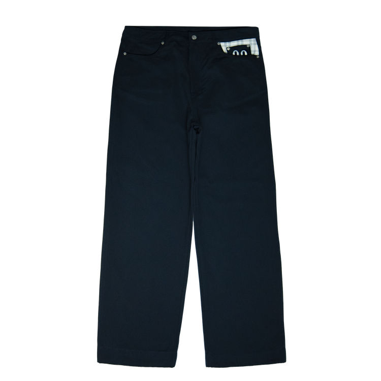 Double Pocket Pants [Navy/Plaid White]