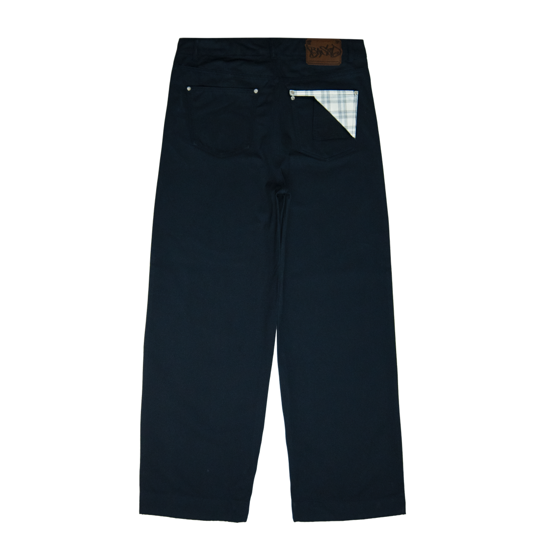 Double Pocket Pants [Navy/Plaid White]