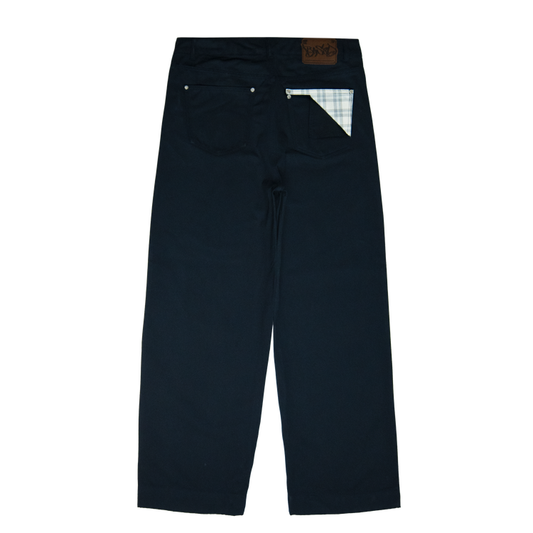 Double Pocket Pants [Navy/Plaid White]