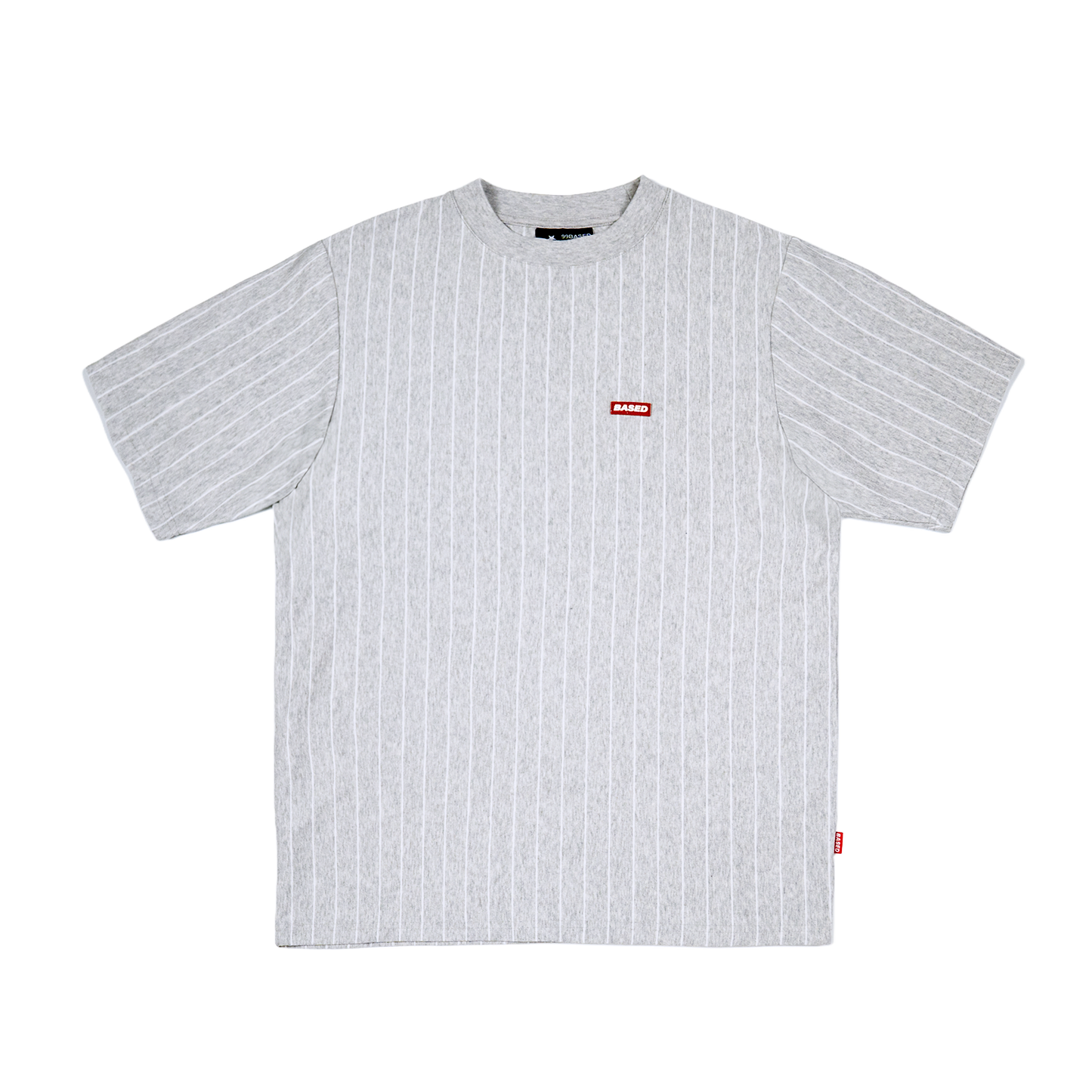 Pinstripe Slim T-Shirt [Grey Melange]
