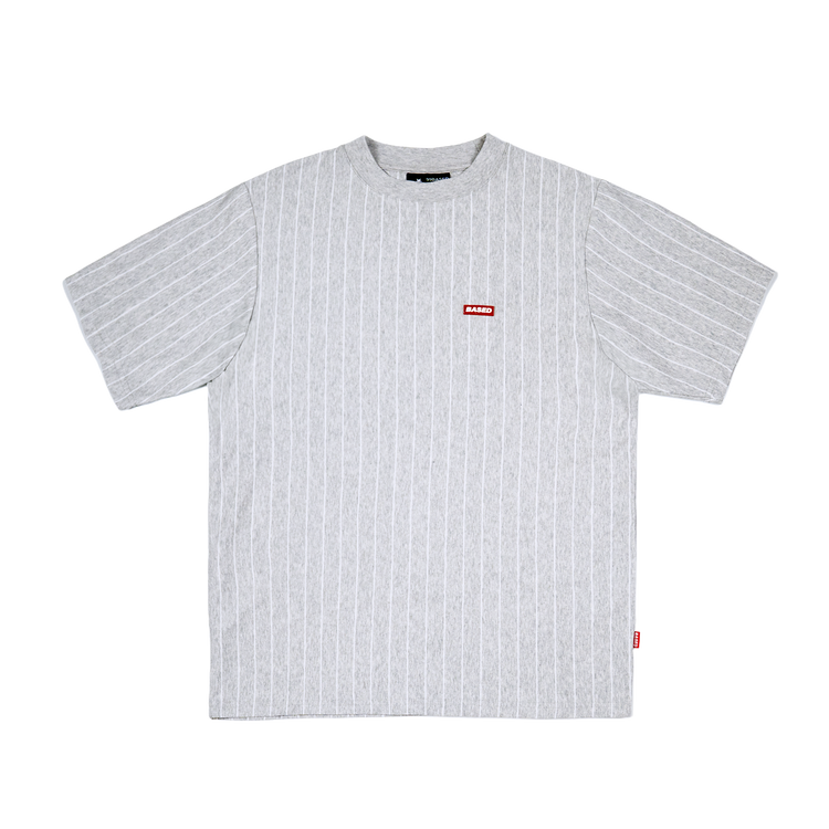 Pinstripe Slim T-Shirt [Grey Melange]