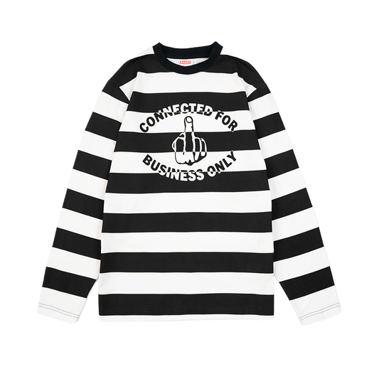 Striped Business Only Longsleeve [Black/White]