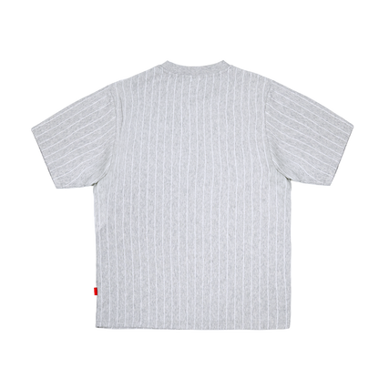 Pinstripe Slim T-Shirt [Grey Melange]