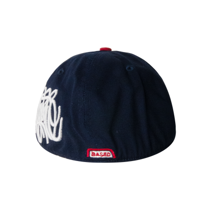Stay Based Fitted Cap [Navy/Red]