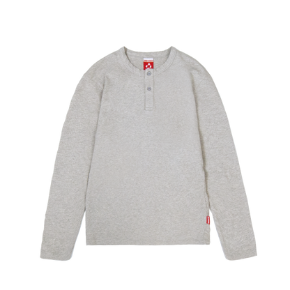 Daily Slim Henley Longsleeve [Grey Melange]