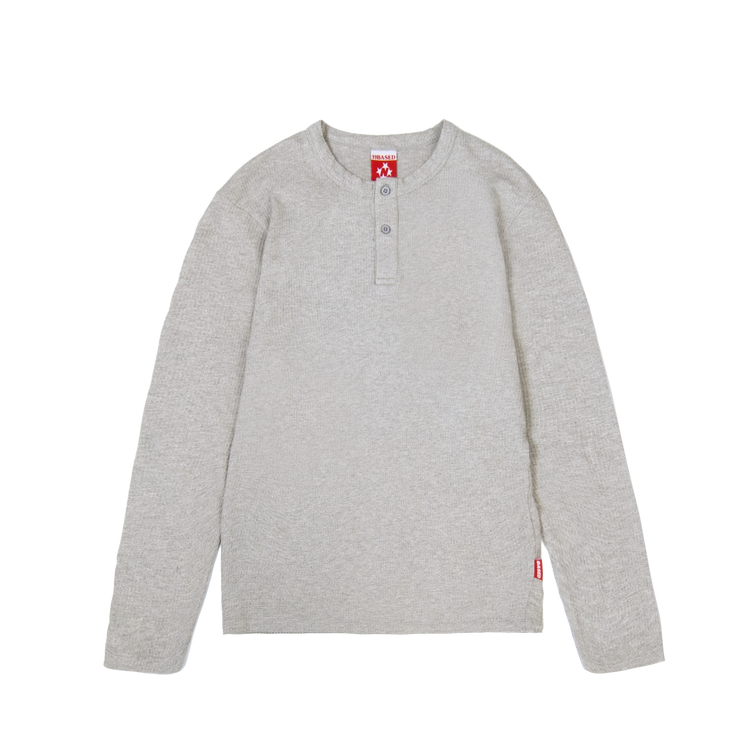 Daily Slim Henley Longsleeve [Grey Melange]