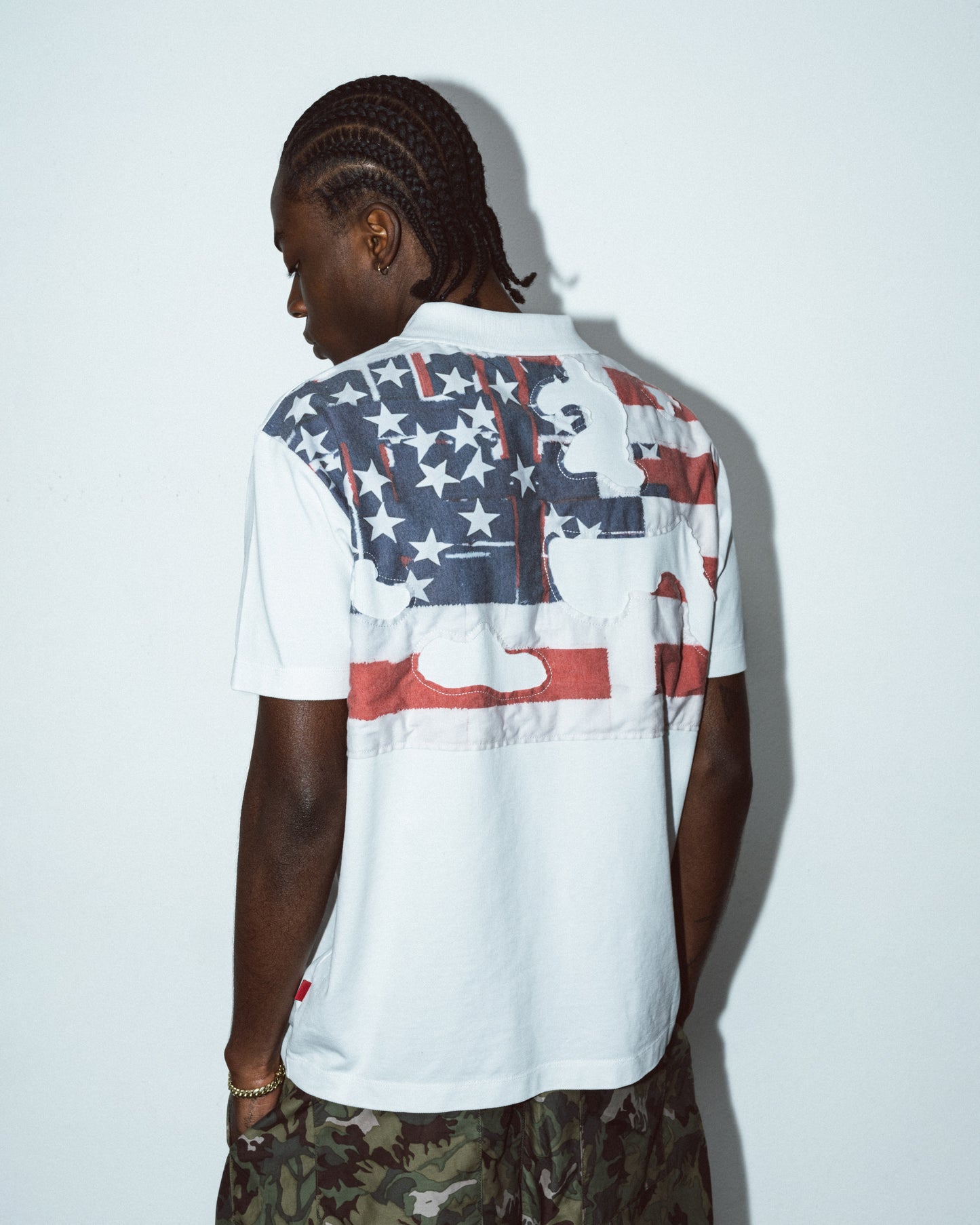 Distressed America Poloshirt [White]