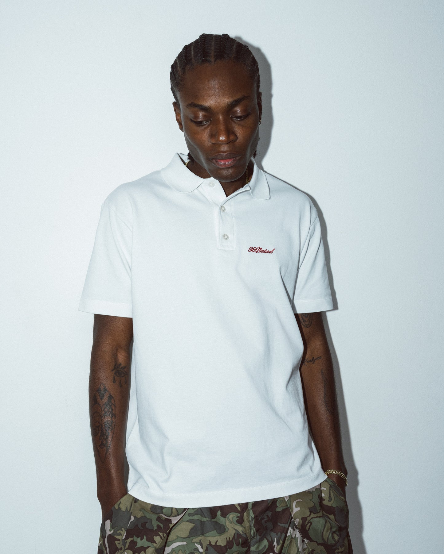 Distressed America Poloshirt [White]