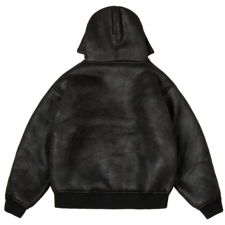 Daily Leather Shearling Jacket [Black]