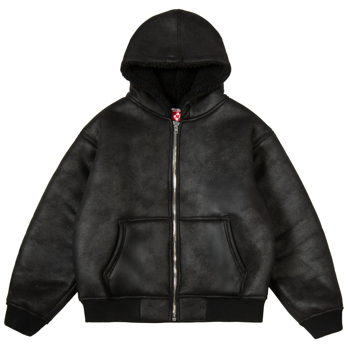 Daily Leather Shearling Jacket [Black]