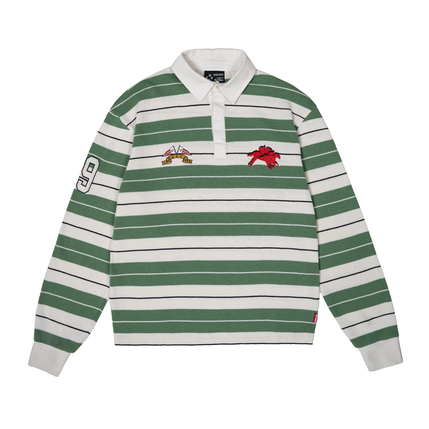 Flag Rugby Polo Knit [Green/White]