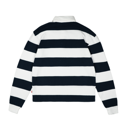 Striped Rugby Polo Knit [Navy/White]