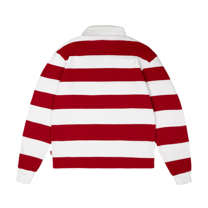 Striped Rugby Polo Knit [Red/White]