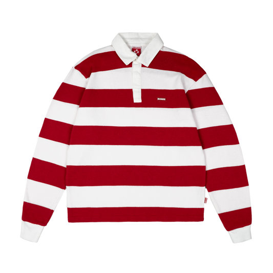 Striped Rugby Polo Knit [Red/White]