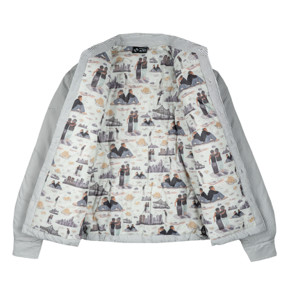 Striped Puffer Shirt [White/Black]