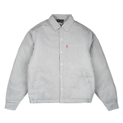 Striped Puffer Shirt [White/Black]