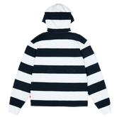 Striped Hooded Rugby Polo Knit [Navy/White]