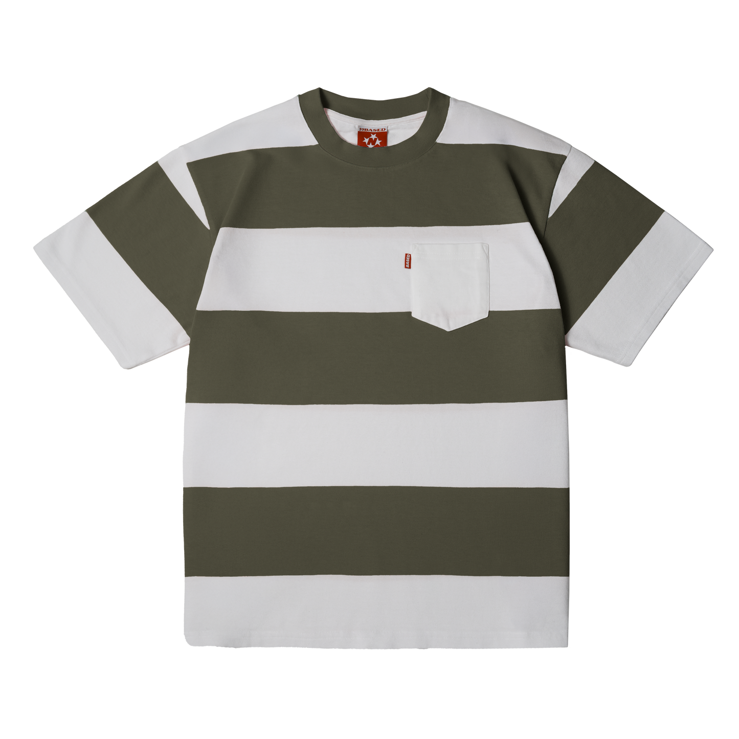 Striped T-Shirt [White/Olive]