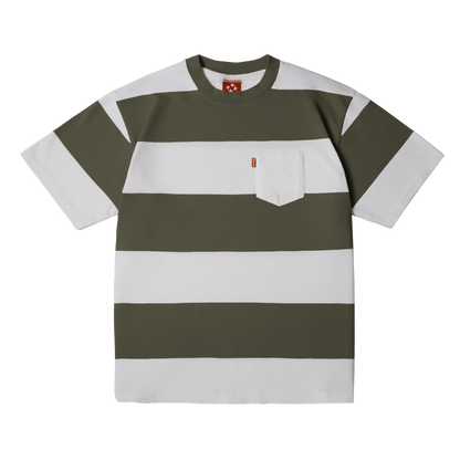 Striped T-Shirt [White/Olive]