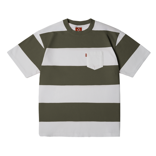 Striped T-Shirt [White/Olive]