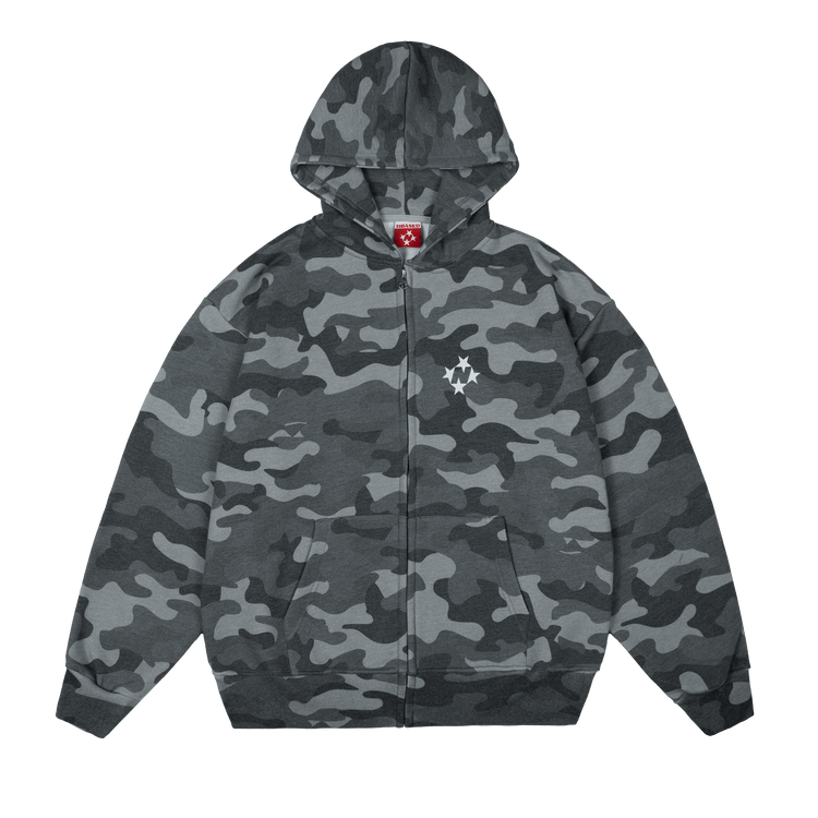 Logo Zip Hoodie [Black Camo]
