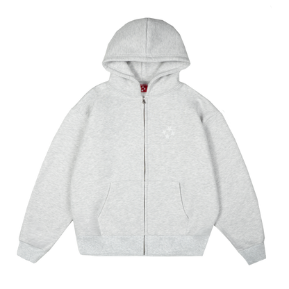 Logo Zip Hoodie [Grey Melange]