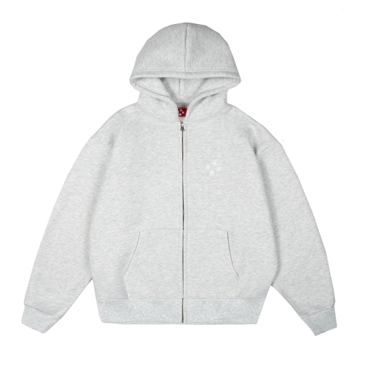 Logo Zip Hoodie [Grey Melange]