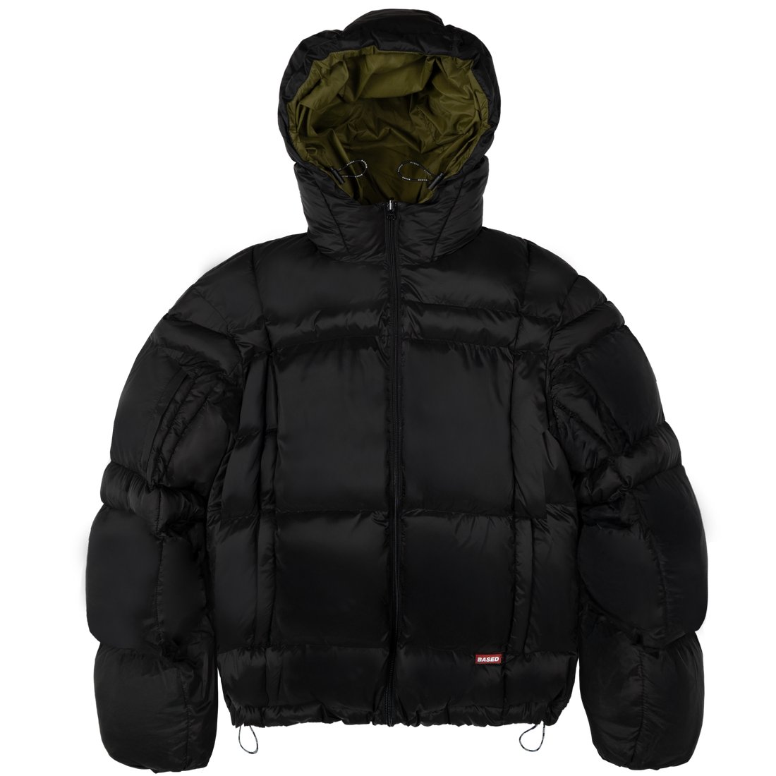 Reverse Puffer Jacket V1 [Black/Olive]