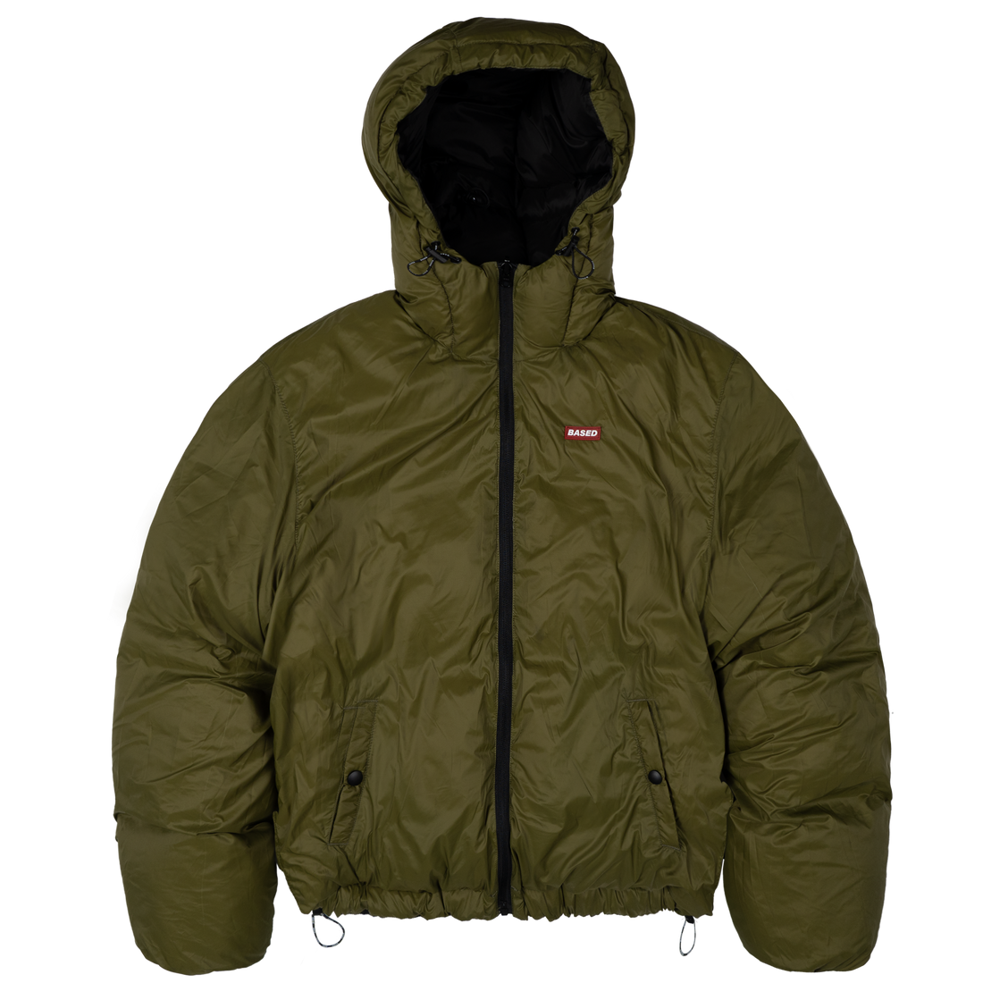 Reverse Puffer Jacket V1 [Black/Olive]