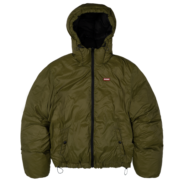 Reverse Puffer Jacket V1 [Black/Olive]