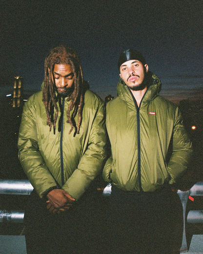 Reverse Puffer Jacket [Black/Olive]