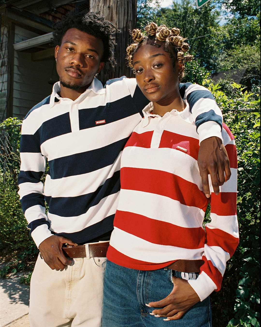 Striped Rugby Polo Knit [Red/White]